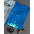 thumbnail image 3 of Cute Valentine's Blue Owl Graphic And Hearts Around Women Royal Blue T-Shirt, Female XX-Large, 3 of 4