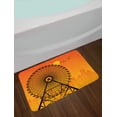 thumbnail image 2 of Ferris Wheel Bath Mat, Silhouette Cityscape at Sunset with Ferris Wheel in Shadow, Plush Bathroom Decor Mat with Non Slip Backing, 29.5" X 17.5", Burnt Orange Orange, by Ambesonne, 2 of 2