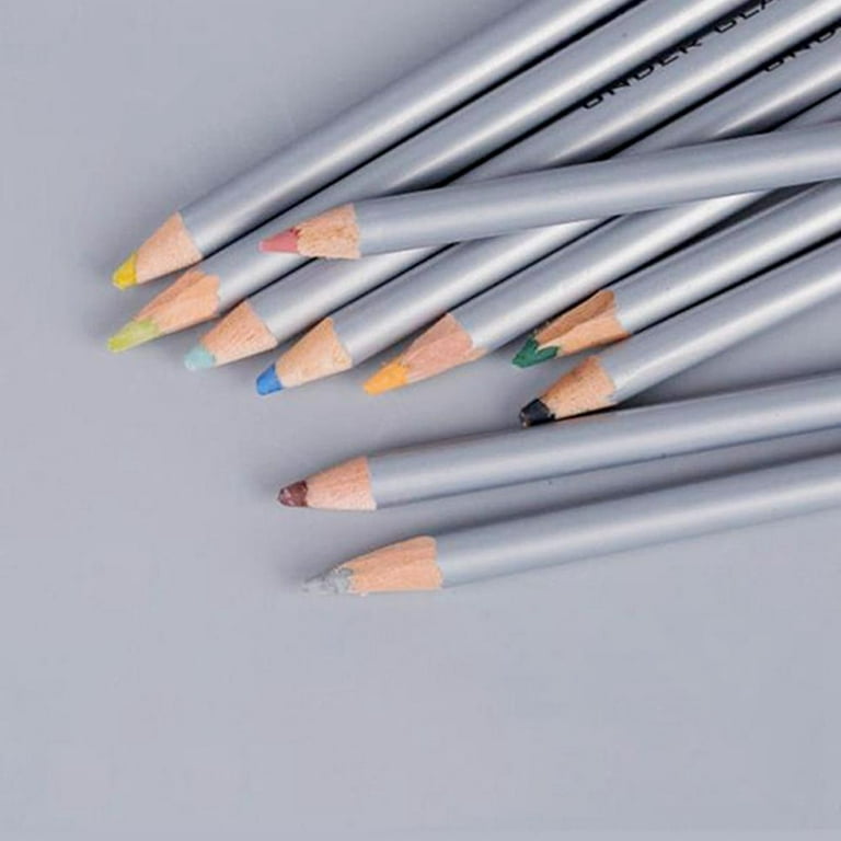 SHAOQINLIN Underglaze Pencil Set, 10 Color Underglaze Pencils for Pottery,  Underglaze Pen with Protective Case, Pencil Holder and Sanding Foam Pad :  : Office Products