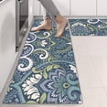 thumbnail image 2 of Kitchen Rugs Sets Of 2,Blue Ethnic Paisley Pattern Anti Fatigue Kitchen Mat Rugs Non Slip Washable,Decorative Kitchen Floor Mats for Kitchen,Sink,Laundry,17"X47", 2 of 5