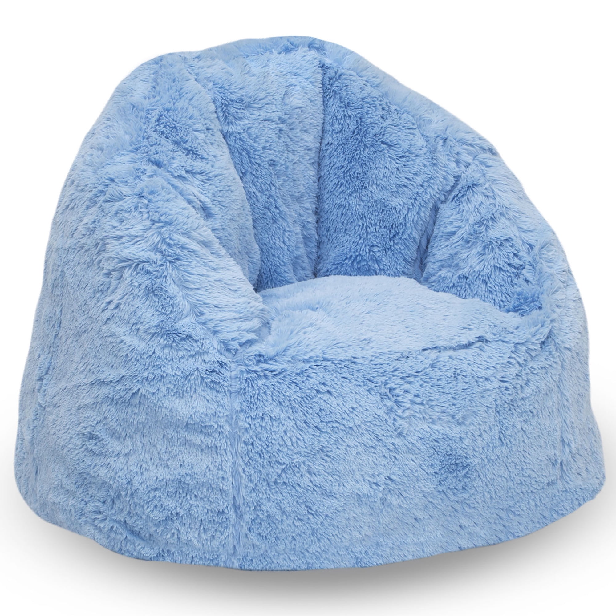 fluffy blue bean bag chair
