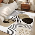 thumbnail image 5 of Brown Boho Area Rugs 3x5 ft Medieval Leaves Geometric Lines Abstract Washable Rug Non Slip Indoor Carpet Absorbent Floor Mat for Living Room Bedroom Dining Room, 5 of 9