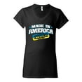 thumbnail image 2 of Made In America With Ukrainian Parts Womenâ€™s Standard V-Neck Tee, Black, XX-Large, 2 of 4
