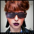 thumbnail image 2 of Womens 80s Mod Square Cat Eye Narrow Rectangle Thick Plastic Sunglasses Tortoise - Brown, 2 of 8