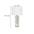 thumbnail image 5 of Benjara BM242125 Glass Table Lamp with Contemp Reflections, White & Silver, 5 of 5