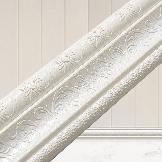 MesaSe 3D Wallpaper Border Peel And Stick Wall Border Foam Borders Removable Self Adhesive Tiles Sticker For Kitchen