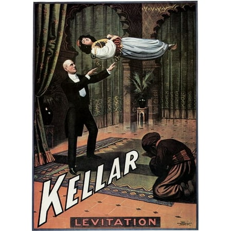 Kellar Levitation Middle Eastern Setting Magic Canvas Art -  (18 x