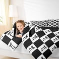 thumbnail image 4 of Homewish Cartoon Bowknot Child Bedding Comforter Set, Black White Checkered Twin Comforter Sets, Chic Buffalo Plaid Reversible Bedding Set, Lightweight Room Decor, 2 Pieces, 4 of 8