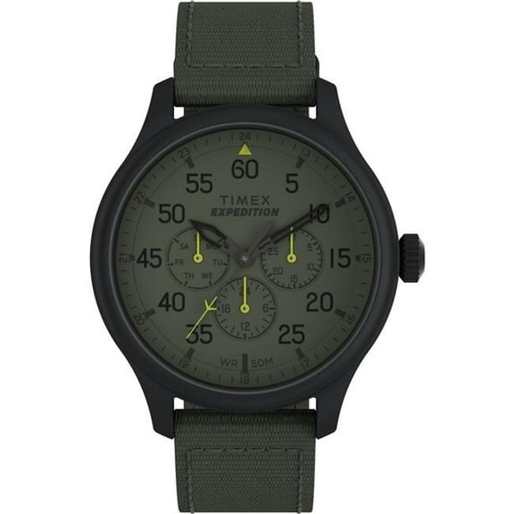 Timex TW4B31000 Men's Expedition Field 43mm Watch - Brown Strap Black Dial Gunmetal Case