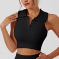 thumbnail image 2 of yillto Womens Crop Tank Collared V Neck Golf Tops Tennis Athletic Sports Workout Tshirts for Women, 2 of 5