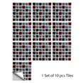 thumbnail image 3 of 10 piezas de pegatinas de mosaico duro morado planas impresas en 2D para papel tapiz de cocina y baño, calcomanías de pared despegables y adhesivas, 3 of 5