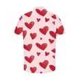 thumbnail image 5 of Mens Shirts Short Sleeve Printed Short Sleeved Shirt Turndown Collar Top Shirt Blouse Watermelon Red,4XL, 5 of 5