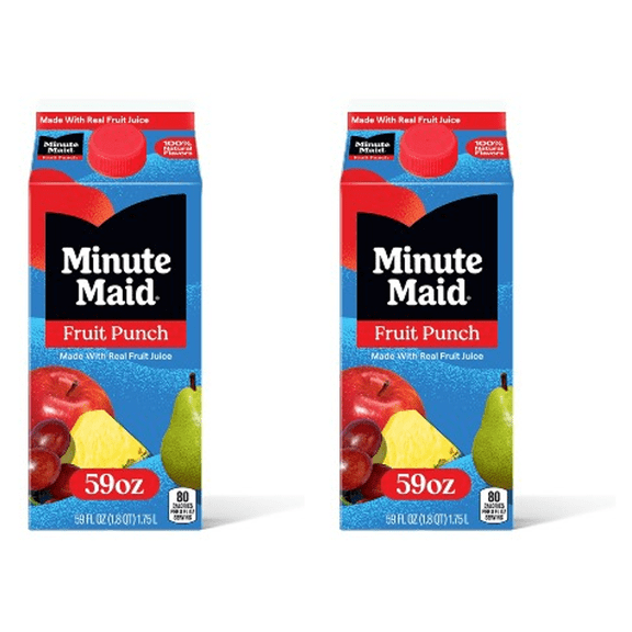 Minute Maid Tropical Fruit Punch Drink, 59 fl oz Carton (Pack of 2)