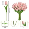 thumbnail image 2 of Decor 30 Pcs Pink Artificial Tulips Flowers Fake Tulips PU Real Touch Faux Flowers Bouquet for Room Office Table Party Spring Wedding Home Easter Decorations, 2 of 14