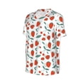 thumbnail image 2 of Rocae Strawberries for Breathable Men's Baseball T-Shirt Fashionable Casual Baseball Jersey, Moisture-wicking Sportswear 3X-Large, 2 of 9