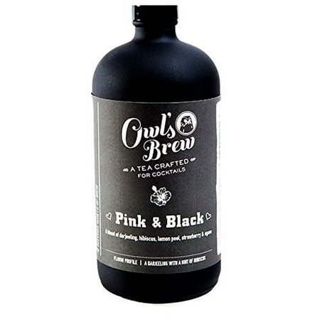 The Owl's Brew Tea Cocktail Mixer, Pink & Black, 16 Fl Oz