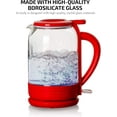 thumbnail image 3 of OVENTE Electric Hot Water Glass Kettle 1.5 Liter Heat-Tempered Borosilicate Glass with ProntoFill Technology the Easy Fill Solution, Portable 1500 Watt Fast Heating for Coffee & Tea, Red KG516R, 3 of 11