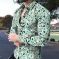 thumbnail image 3 of Camisas con estampado de mariposas Harajuku para hombre, nueva blusa holgada de manga larga con estampado de flores en 3D, blusas de calle de moda para hombre, 3 of 5