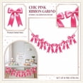 thumbnail image 6 of 1 Pack 8 Hot Pink Bow Garland, Pre - Strung Satin Ribbon Bows Decoration, for Baby Shower Birthday Wedding Party Nursery Decor - Chic Bright Pink Bow Banner with 8 Bows, Versatile for Indoor Outdoor, 6 of 6