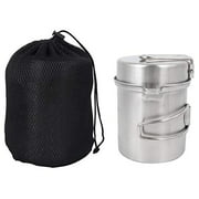 MAGT Camping Pot Camping Cookware, Stainless Steel Portable Cookware Pot for Outdoor Camping Hiking