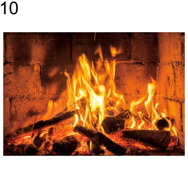 LEEYNEER Fireplace Burning Firewood Studio Photography Photo Props Backdrop Decoration