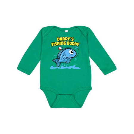 

Inktastic Daddy s Fishing Buddy (blue) Gift Baby Boy or Baby Girl Long Sleeve Bodysuit