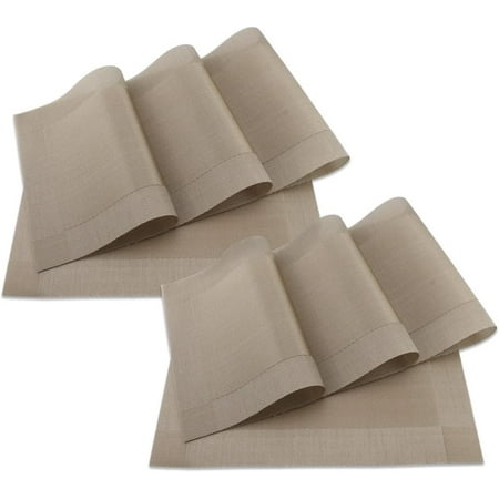 

Set of 8 Heat-resistant Vinyl Placemats. Woven for Kitchen Placemats 45cm*30cm. Mole