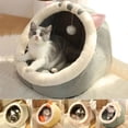 thumbnail image 2 of Sweet Kitty Bed Warm Pet Basket Cozy Kitten Lounger Cushion Cat House Tent Very Soft Small Dog Mat Bag For Washable Cave Cat Bed ShopWise Round, 2 of 11