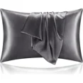 thumbnail image 5 of Satin Pillowcase 2 Pack Soft Breathable Silky Pillow Case for Hair and Skin, Cooling Silk Pillow Covers with Envelope Closure Queen Size 20"X 30", 5 of 5