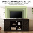 thumbnail image 3 of DREAMSIDEA TV Stand for 60+ inch TV,Farmhouse Entertainment Center with Sliding Barn Doors,Wood TV Stand Media Console Storage Cabinet for Living Room, Dark Walnut, 3 of 6