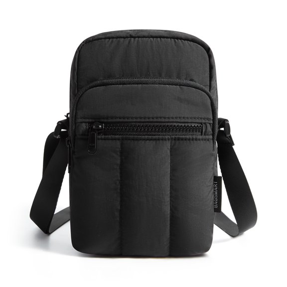 BAGSMART Crossbody Cell Phone Bag, Casual Shoulder Purse Bag with Adjustable Strap for Everyday Carry, Black