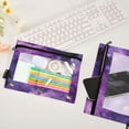 thumbnail image 4 of 2 Pack Flip Folders with Clear PVC Window Binder Pouches 3-Ring Binder Organizer for Office & Home Purple and Black Tie-dye Texture, 4 of 6