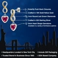 thumbnail image 2 of Gem Stone King 925 Silver and 10K Yellow Gold Red Created Ruby and Lab Grown Diamond Earrings for Women | 1.98 Cttw | Gemstone July Birthstone | Heart Shape 6MM, 2 of 6