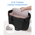 thumbnail image 3 of WANDF Puffy Tote Bag for Women,Quilted Puffer Work Tote with Tumbler Holder,15.6 Inch Laptop Bag with 8 Pockets,Lightweight Water-Resistant Shoulder Bag for College,Teacher,Nurse(Black), 3 of 10