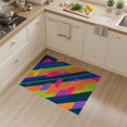 thumbnail image 2 of ODIKA 3'x5' Vibrant Multi Geometric Stripes Delight Washable Accent Rug Dynamic Abstract Pattern with Bold Shapes for Bedside, Nursery Room, Pet Friendly & Non-Shedding, 2 of 7