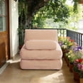thumbnail image 3 of Leumius Folding Sofa Bed,Corduroy Fabric Convertible Sleeper Sofa Chair with Back Support and Pillow,Boneless Foldable Mattress Futon Chair Bed Floor Sofa for Living Room Bedroom,Pink, 3 of 12