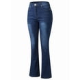 thumbnail image 3 of Boot Cut Jeans for Women Mid Waist Tummy Control Trendy Flare Jeans Straight Denim Pants L, 3 of 6