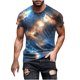 thumbnail image 1 of Camiseta Casual de Impresión Del Cielo de los Hombres, Cuello Redondo de Manga Corta para la Playa Y el Uso Diario, Camiseta de Verano Elástica para el Ocio Y la Fiesta, 1 of 5
