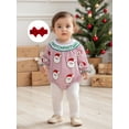 thumbnail image 6 of Rdhnmea Newborn Baby Girl Christmas Outfit Gingerbread Smocked Bubble Romper Candy Cane Plaid Jumpsuits with Bow Headband My First Xmas Clothes, 6 of 9