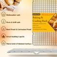 thumbnail image 2 of 2PCS Cooling Racks for Cooking and Baking -11.65''x16.85''Heavy Duty Stainless Steel Wire Rack for Baking, Grilling, Roasting - Oven & Dishwasher Safe - Fits Half Sheet Pan（Silver）, 2 of 7