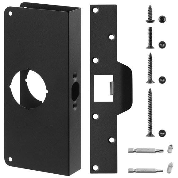 Placa de refuerzo para puerta Ftyokmi U 9585, acero negro
