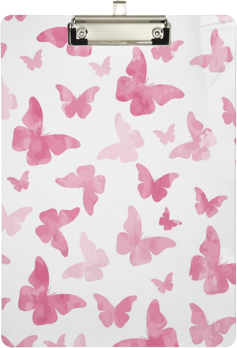 KXMDXA Pink Butterfly Clipboard Hardboard Wood Nursing Clip Board and