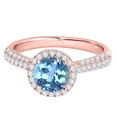 thumbnail image 3 of Aonejewelry 1.20 Ct. Ttw Diamond and Round Shaped Blue Topaz Ring in 10K Rose Gold, 3 of 4