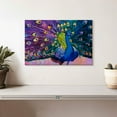 thumbnail image 2 of Elephant Stock Dazzling Peacock Wall Art - Horizontal Canvas Wall Art - Lobby Wall Decor - Animal Canvas - Pink And Teal Decor - 12" x 8", 2 of 8