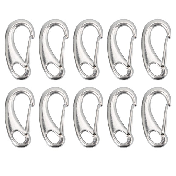 10pcs 30mm Heavy Duty Snap Rope Hook Stainless Steel Spring Snap Hook Clip for Flag Poles