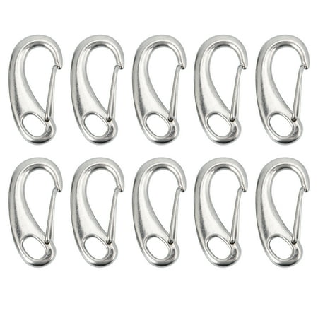 

10pcs 30mm Heavy Duty Snap Rope Hook Stainless Steel Spring Snap Hook Clip for Flag Poles