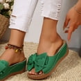 thumbnail image 6 of Mostsola Slides for Women Cute Bowknot Wedge Sandals Platform Slip on Shoes Beach Dress Shoes, 6 of 8