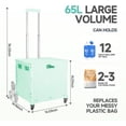 thumbnail image 3 of Foldable Rolling Crate for Stair Climbing : Utility Cart for Grocery File Office Book (Light Green), 3 of 12