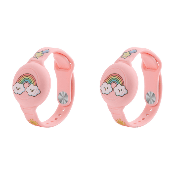 Pulsera Dibujos Animados Correa Reloj Silicona Impermeable para AirTag (nube Arcoíris)