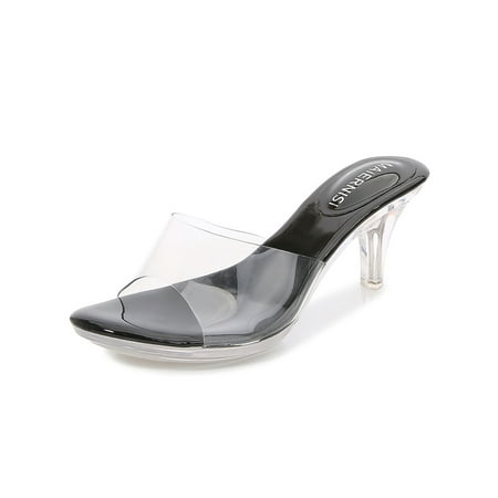 

Ritualay Womens Heels Slip On Dress Sandal Beach Heeled Sandals Comfort Casual Slides Shoes Women Laides Summer Black 8